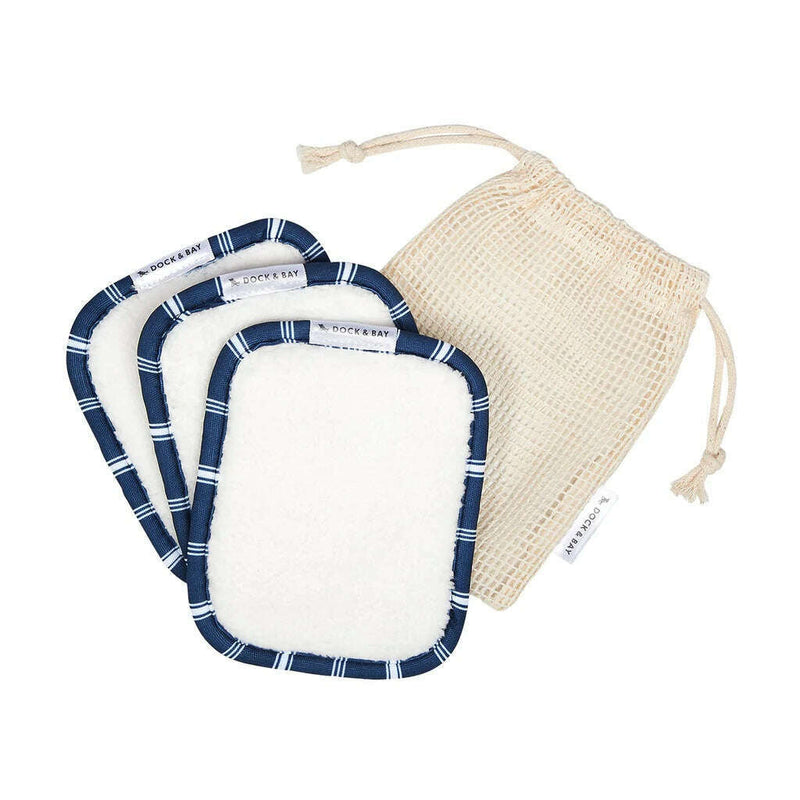 Home Reusable Makeup Wipes (Pk Of 3) - Patchouli Navy