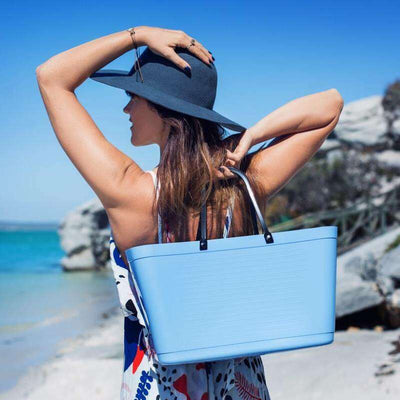 Large Bag Green Plastic Light Blue