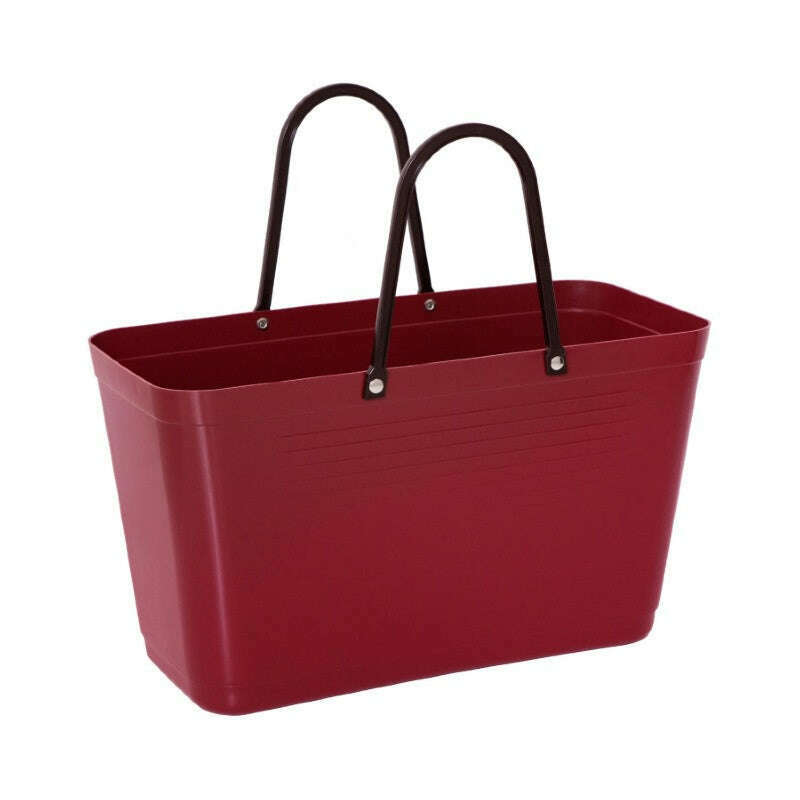 Large Bag Maroon Green Plastic
