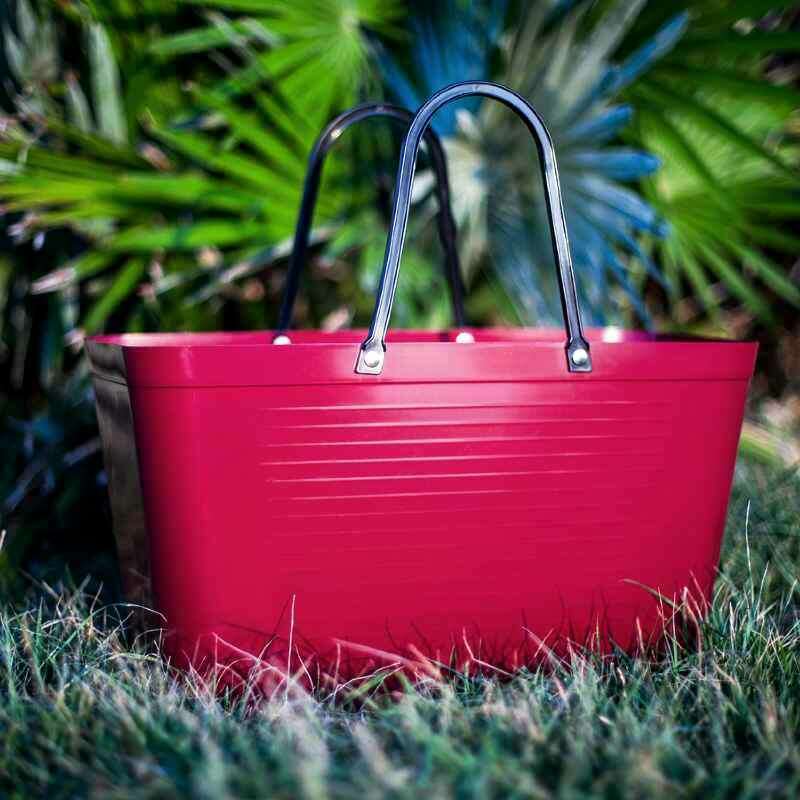 Large Bag Maroon Green Plastic