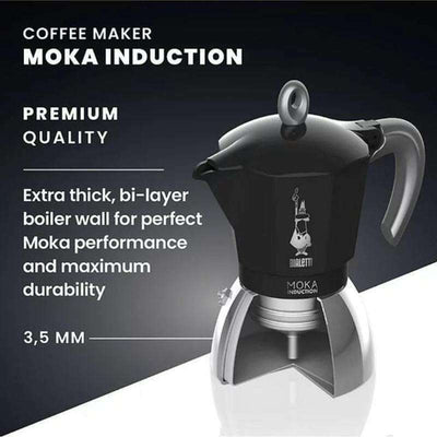 Moka Induction Bi Layer Espresso Maker Black