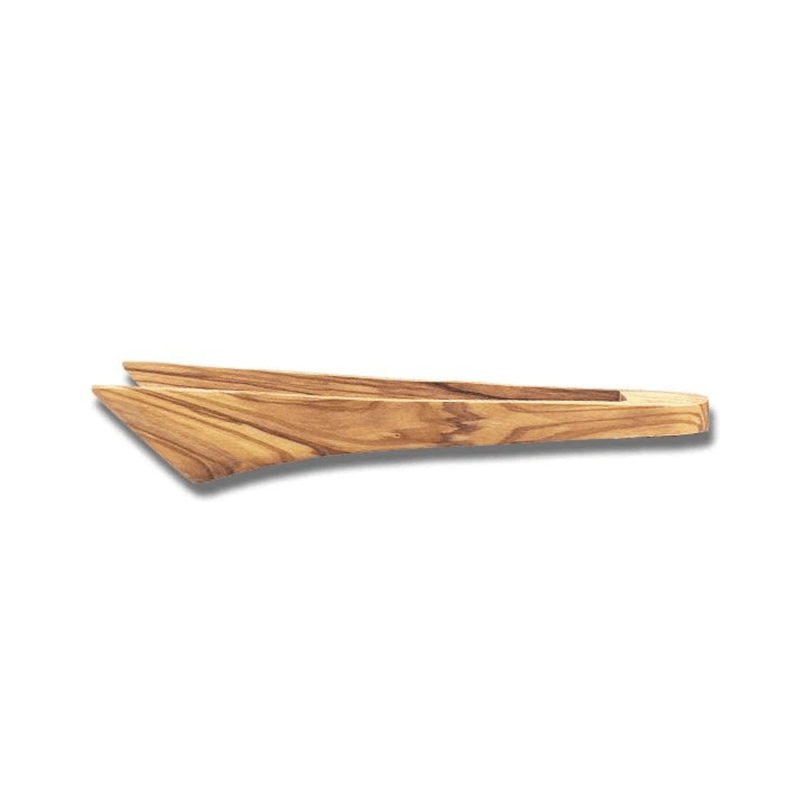 Olive Wood Wide Tongs 30cm