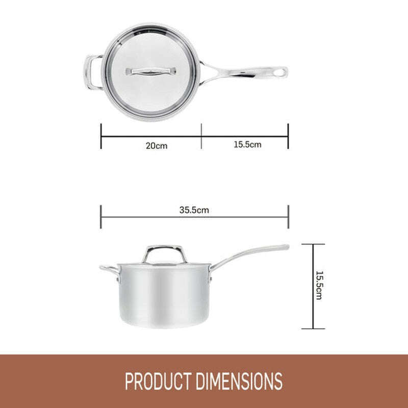 Per Sempre Stainless Steel Covered Saucepan 20cm/3.8L