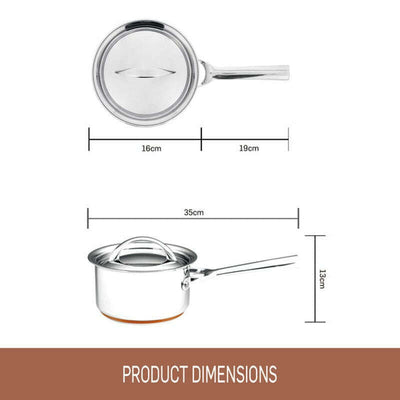 Per Vita Stainless Steel Covered Saucepan 16cm/1.9L