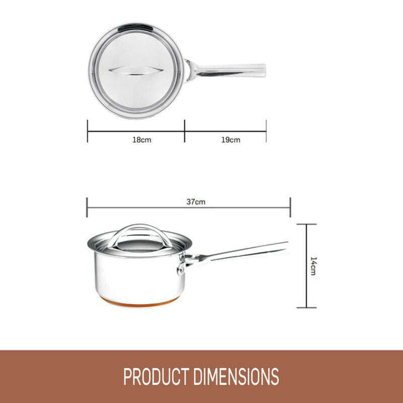 Per Vita Stainless Steel Covered Saucepan 18cm/2.8L