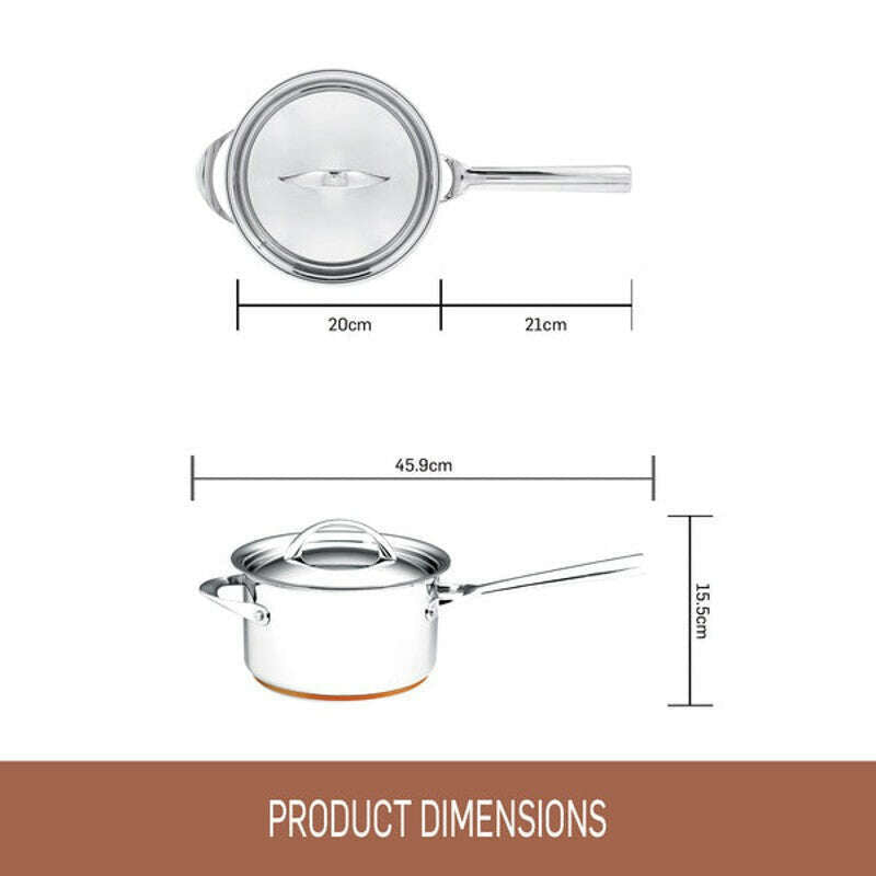 Per Vita Stainless Steel Covered Saucepan 20cm/3.4L