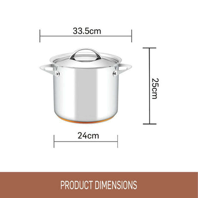 Per Vita Stainless Steel Covered Stockpot 24cm/9L