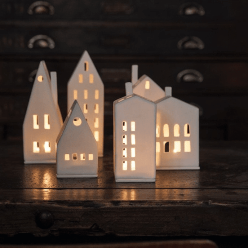 Porcelain Tealight Holder Small House