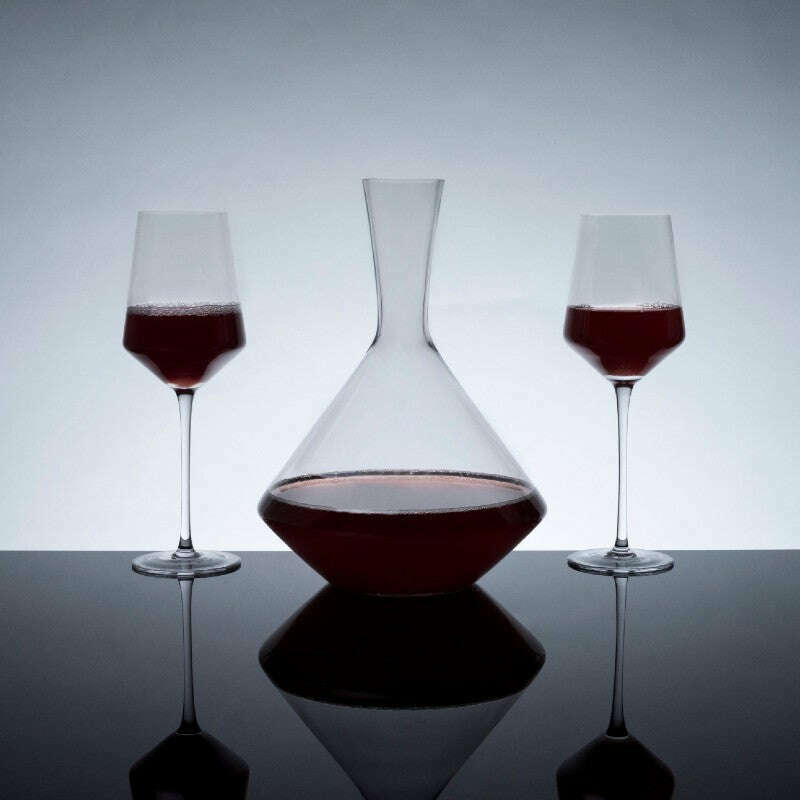 Raye Angled Crystal Bordeaux Glasses Set of 2