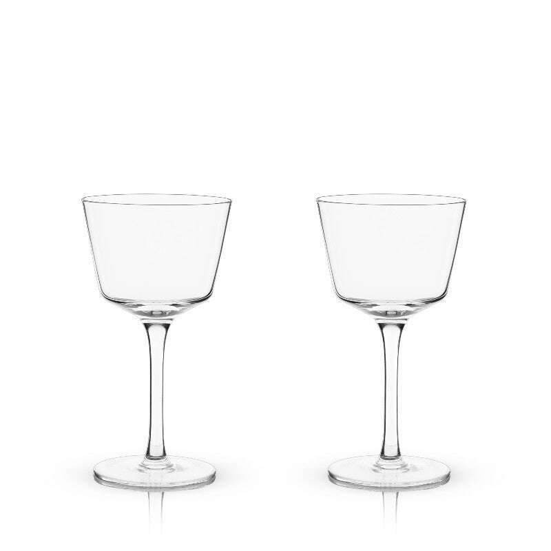 Raye Angled Crystal Nick & Nora Glasses Set of 2