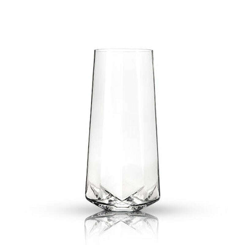 Raye Faceted Crystal Champagne Glass Set of 2