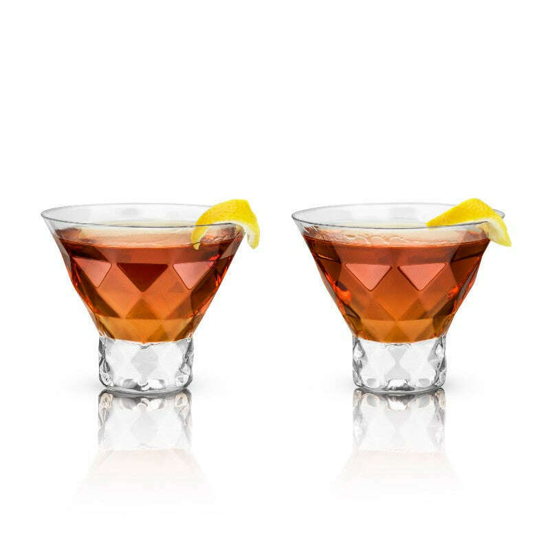 Raye Gem Crystal Martini Glasses Set of 2