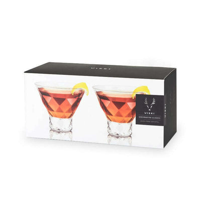 Raye Gem Crystal Martini Glasses Set of 2