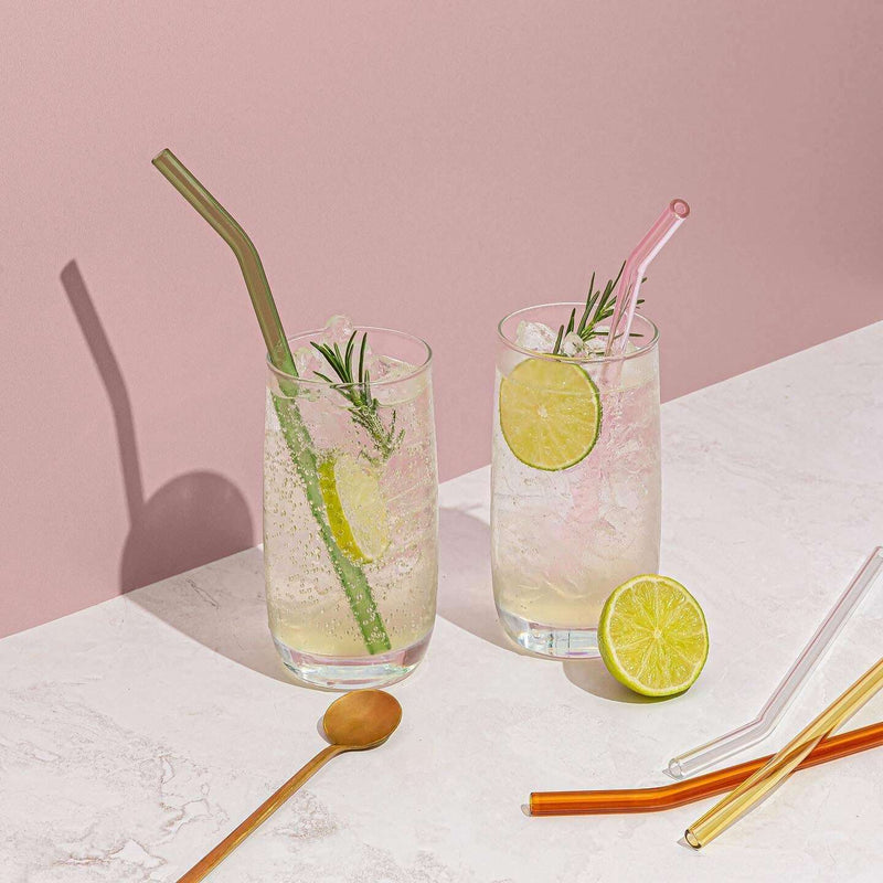 Re-Usable Glass Drinking Straws Multicolour