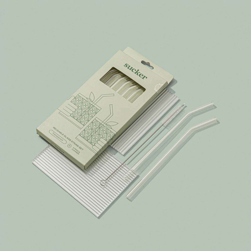 Re-Usable Glass Drinking Straws Transparent