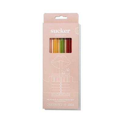Re-Usable Glass Smoothie Straws Multi-Colour