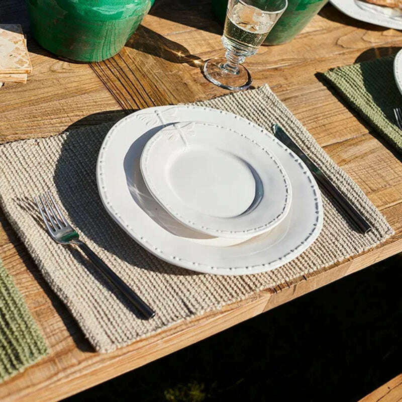 Ribbed Jute Placemat Stone