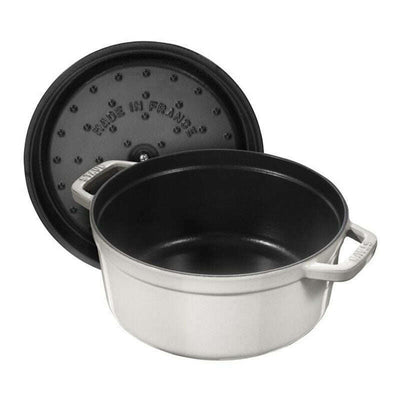 Round Cast Iron Cocotte 28cm White Truffle