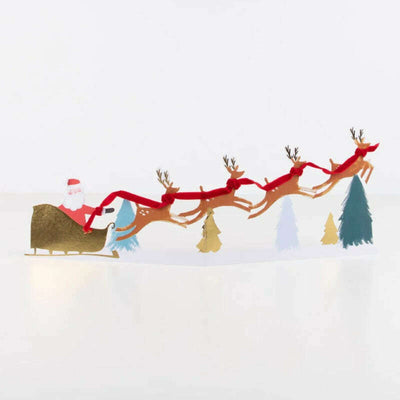 Santa's Sleigh 3D Scene Christmas Card