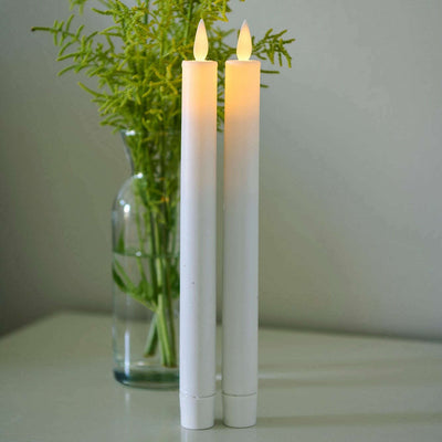 Sara Tall Rechargeable LED Candle Set Of 2 White