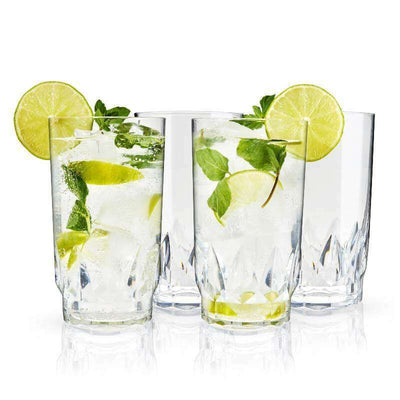 Shatterproof Acrylic Highball Tumbler Set of 4