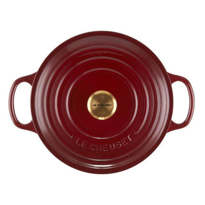 Signature Round Casserole Garnet with Gold Knob