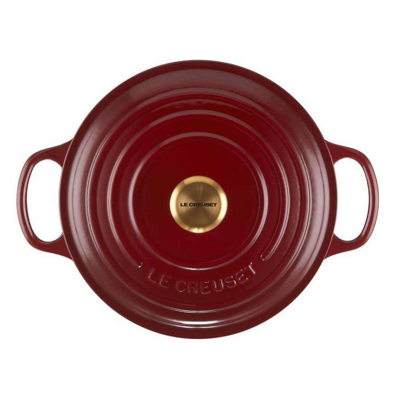 Signature Round Casserole Garnet with Gold Knob