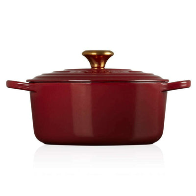 Signature Round Casserole Garnet with Gold Knob