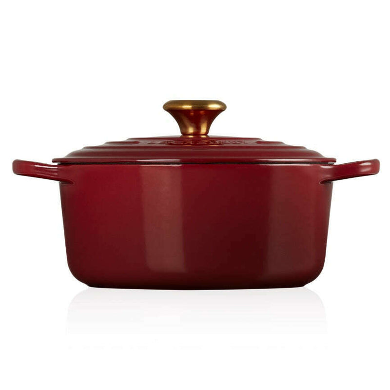 Signature Round Casserole Garnet with Gold Knob
