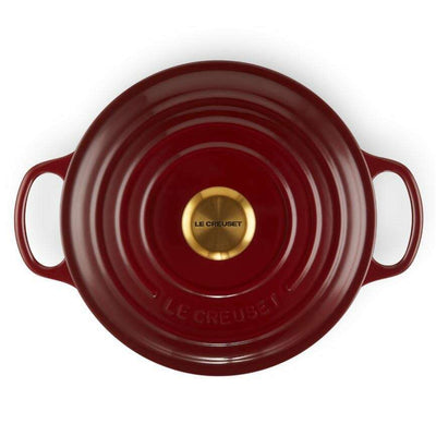 Signature Round Casserole Garnet with Gold Knob