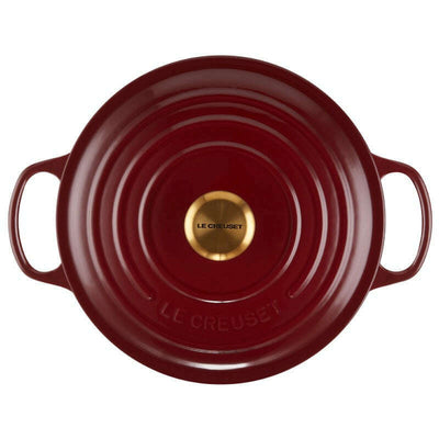 Signature Round Casserole Garnet with Gold Knob