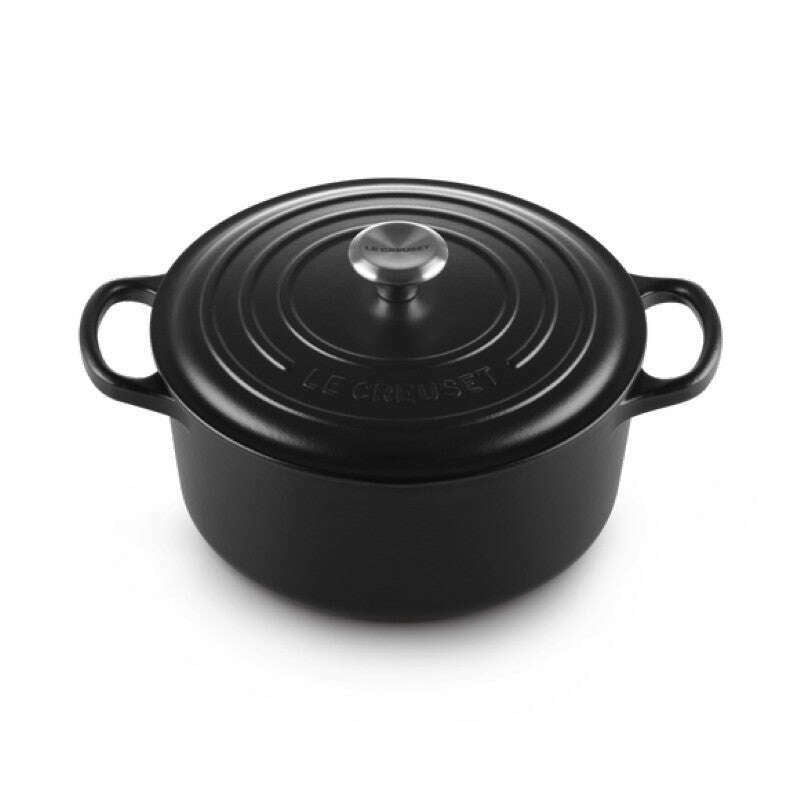 Signature Round Casserole Satin Black
