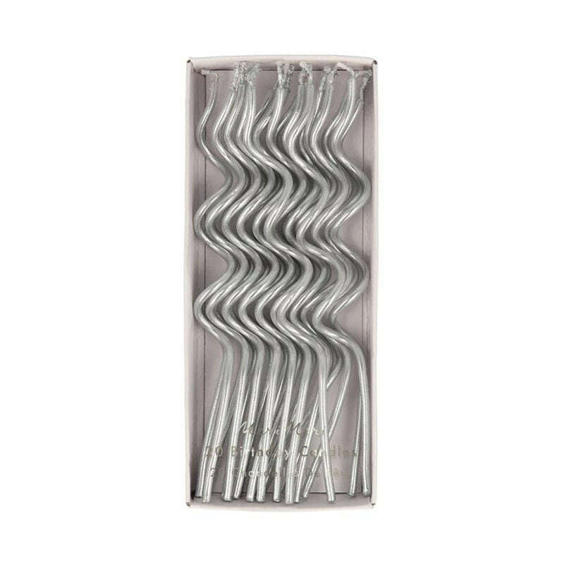 Silver Swirly Candles