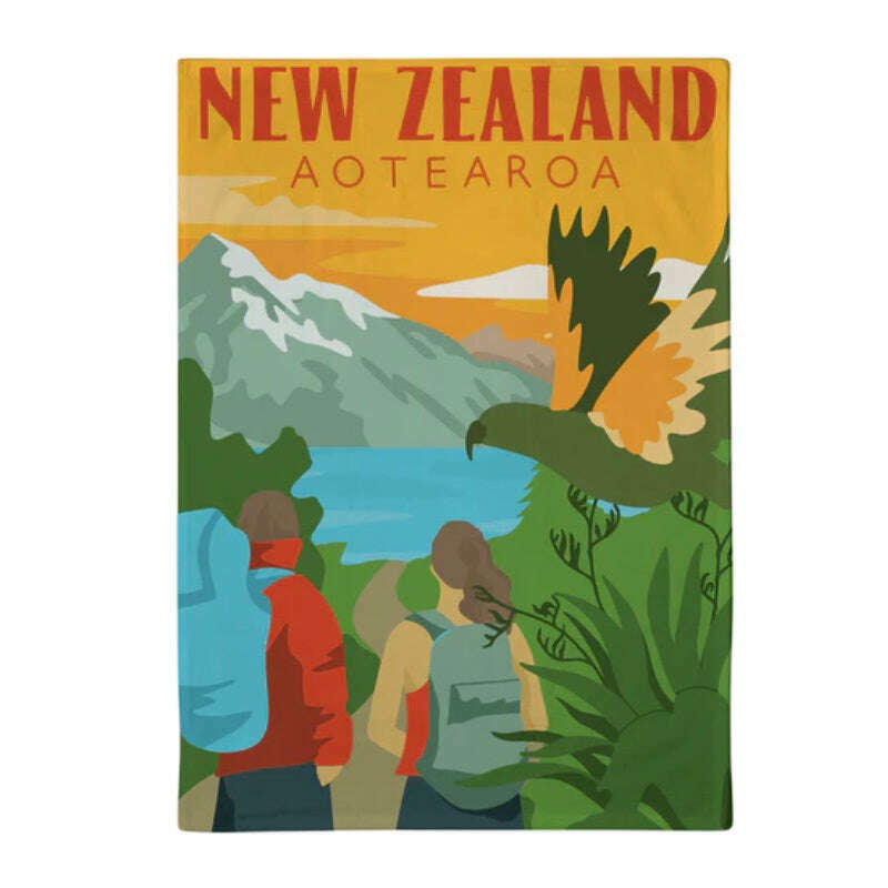 South Island Tramping Tea Towel