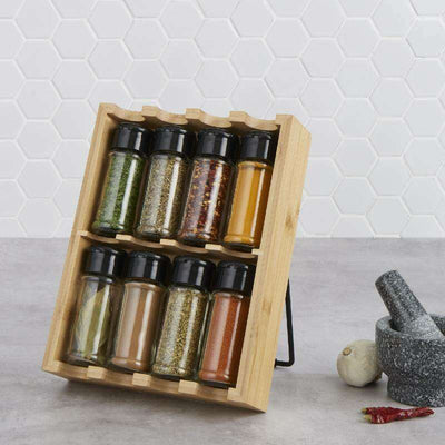 Spice Holder 8 Canister Set Natural