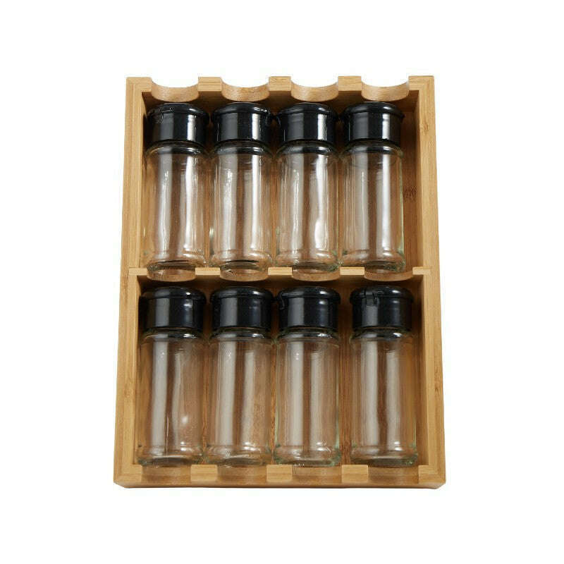 Spice Holder 8 Canister Set Natural