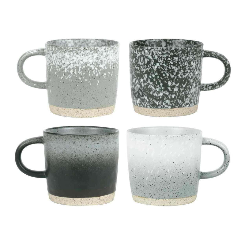 Strata Mugs Mixed Set Of 4 Grey