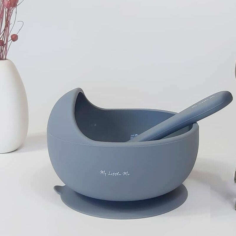 Suction Bowl & Spoon Winter Sky