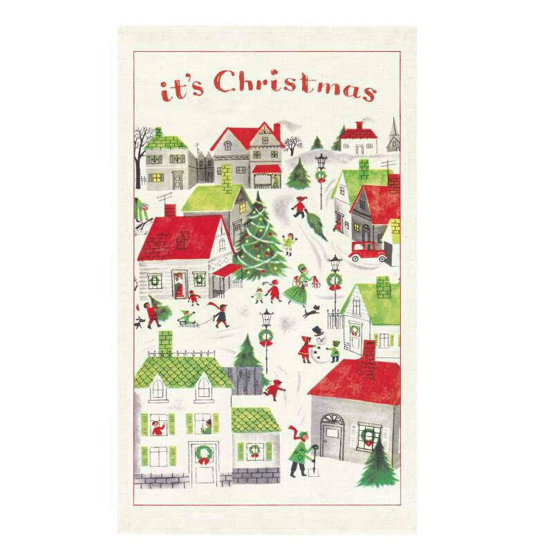 Tea Towel Christmas Village