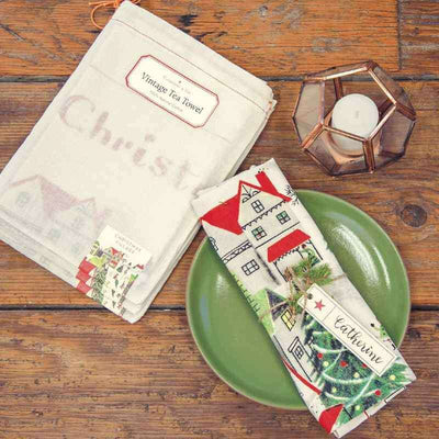 Tea Towel Christmas Village