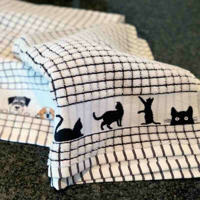 Tea Towel Poli Dri Black Cats