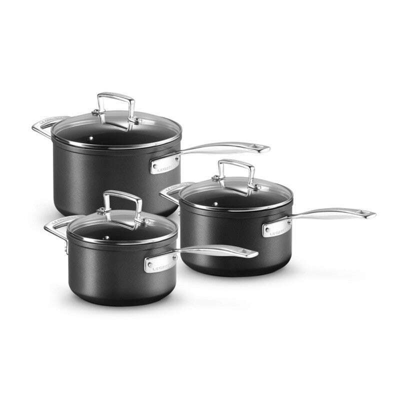 Toughened Non-Stick 3 Piece Saucepan Set