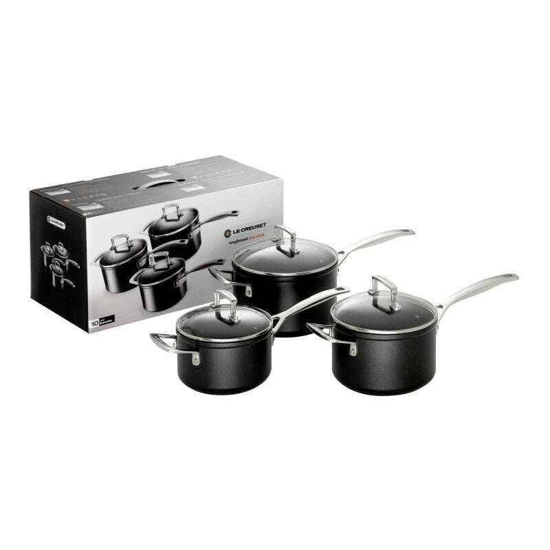 Toughened Non-Stick 3 Piece Saucepan Set