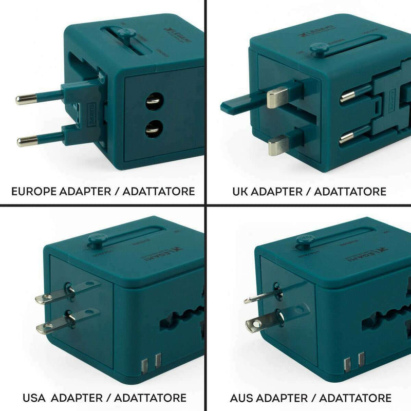 Universal Worldwide Travel Adapter Petrol Blue