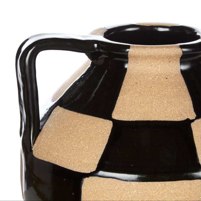 Fulton Vase with Arms Black & Natural