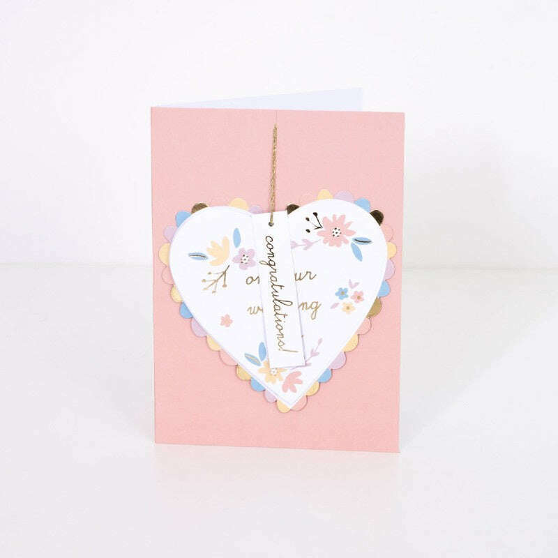 Wedding Card Honeycomb Heart