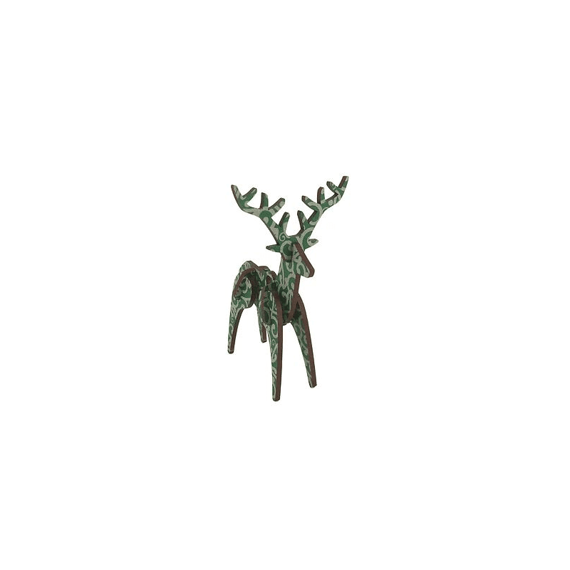 A5 Reindeer flatpack - Green Koru