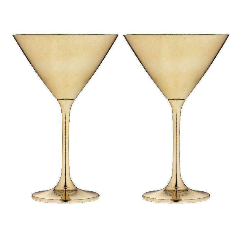 Aurora Gold 2pk Martini Glass