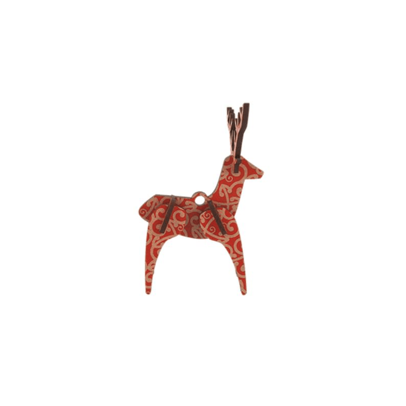 Christmas Decoration - Reindeer - Koru Red