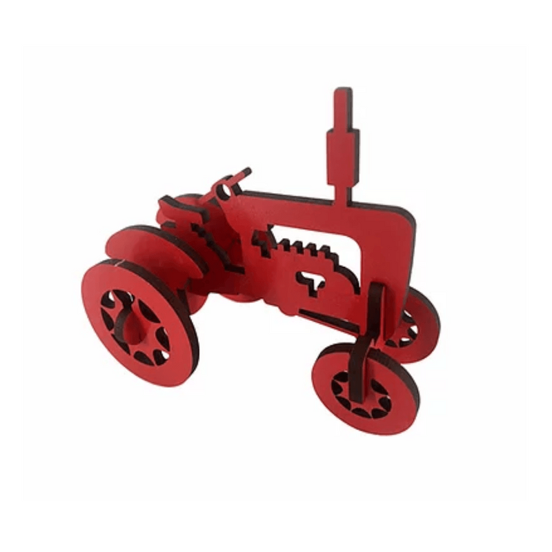 Christmas Decoration - Tractor Block Red